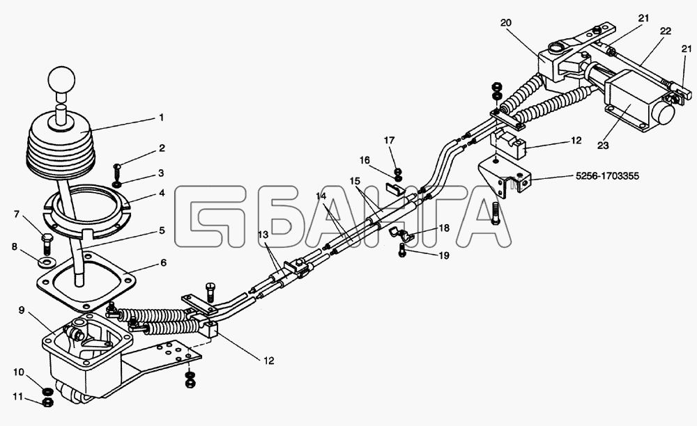 ЛиАЗ ЛиАЗ-5256 6212 (2006) Схема Привод управления мехнизмом